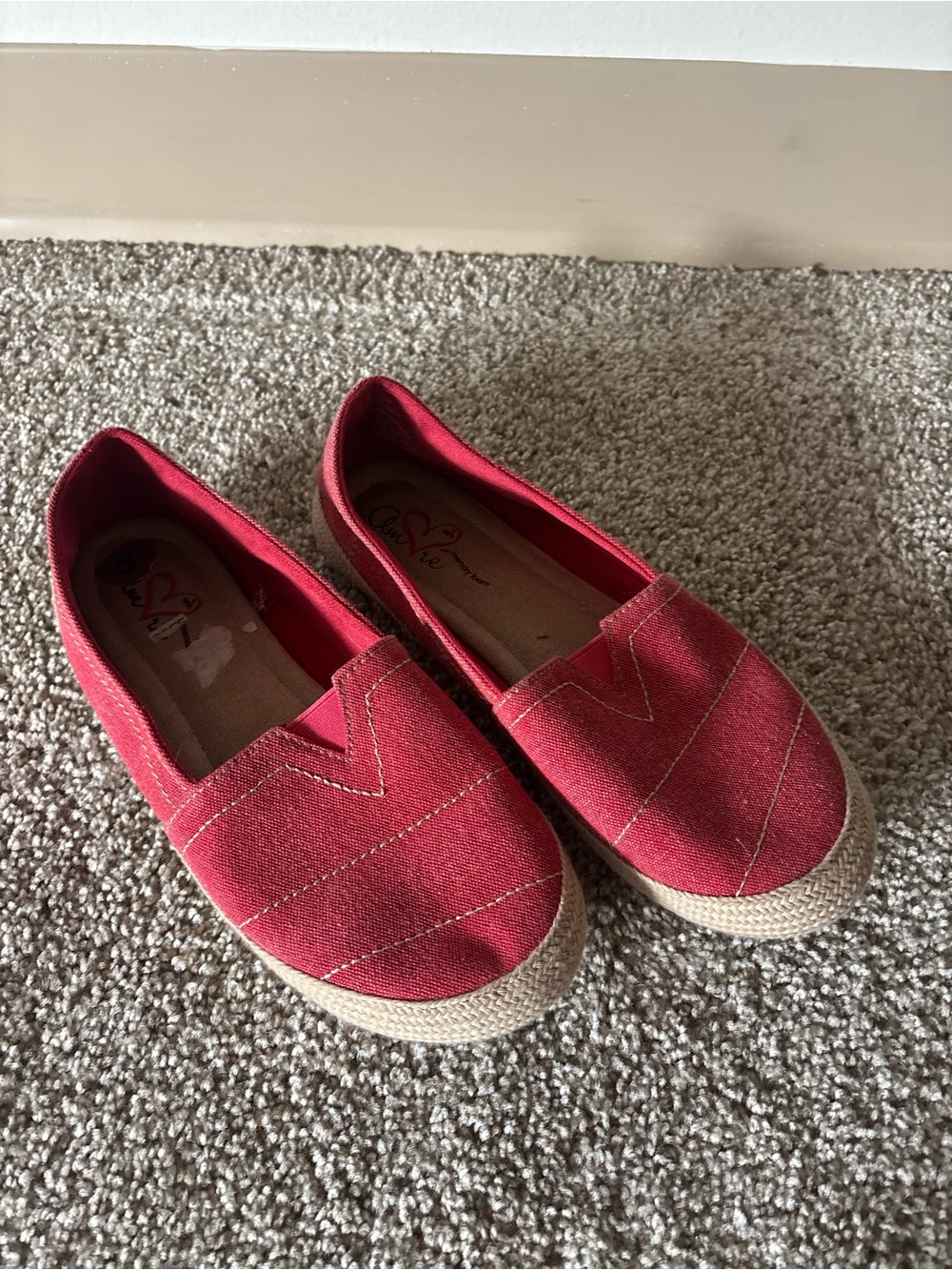 Casual Red Slip-On Flats - Women's Loafers